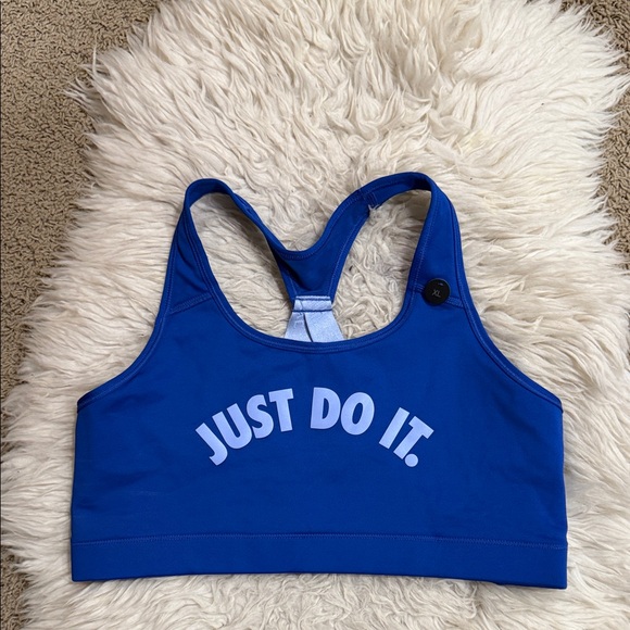 Nike Just Do It Racerback Royal Blue Sports Bra Size XL NWT - Picture 1 of 5